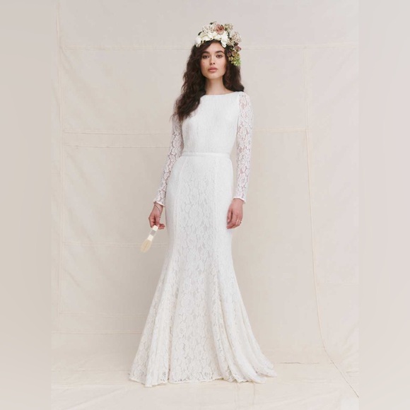 NWT Reformation Lace Hestia Mermaid Dress Wedding Gown Size 0 Ivory